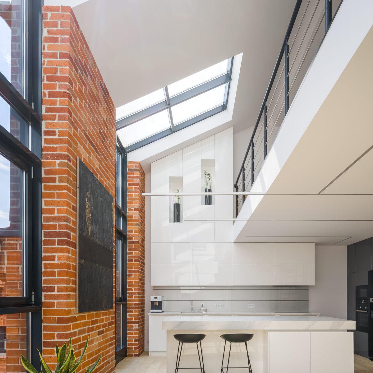Amazing big windows in loft apartment