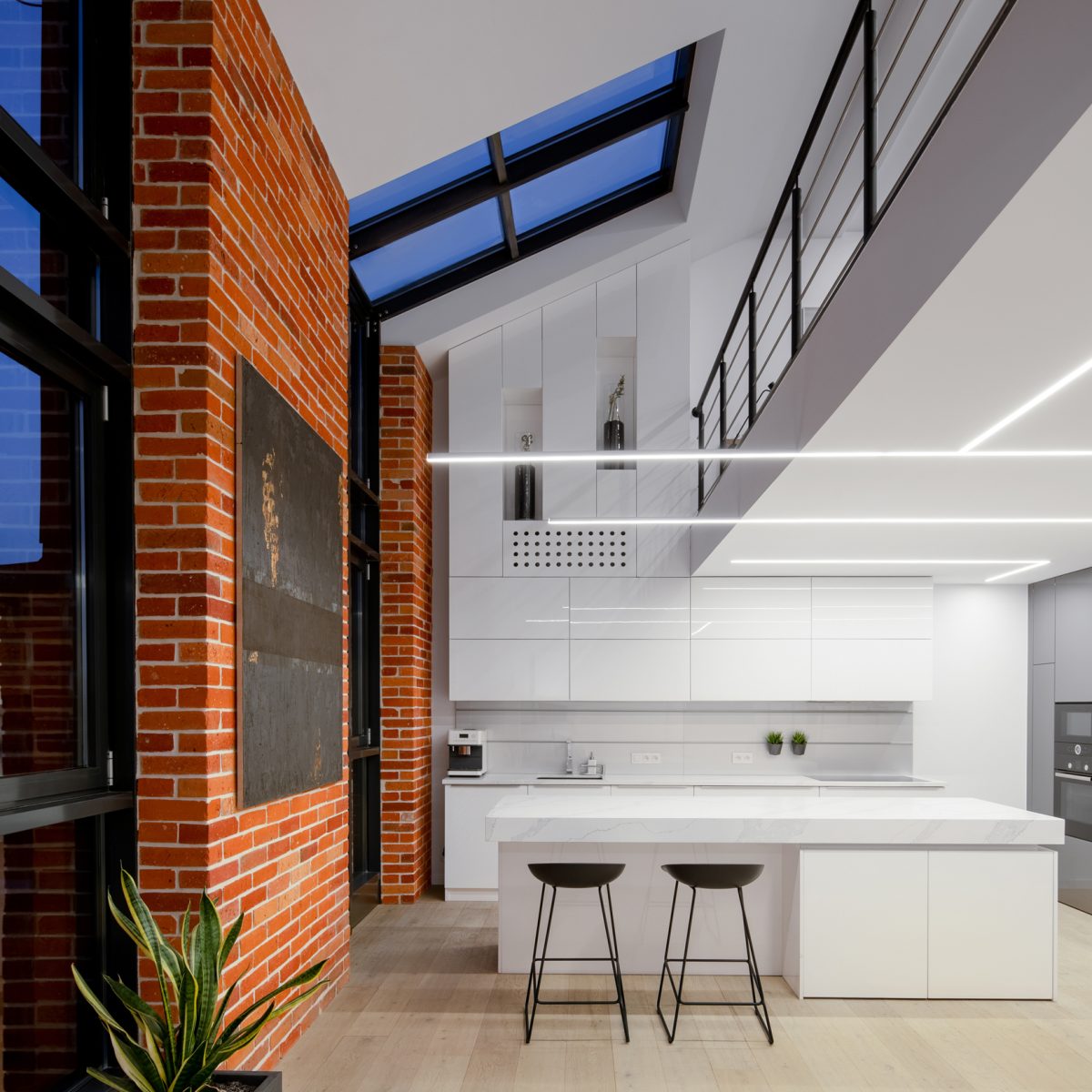 Loft apartment with mezzanine floor