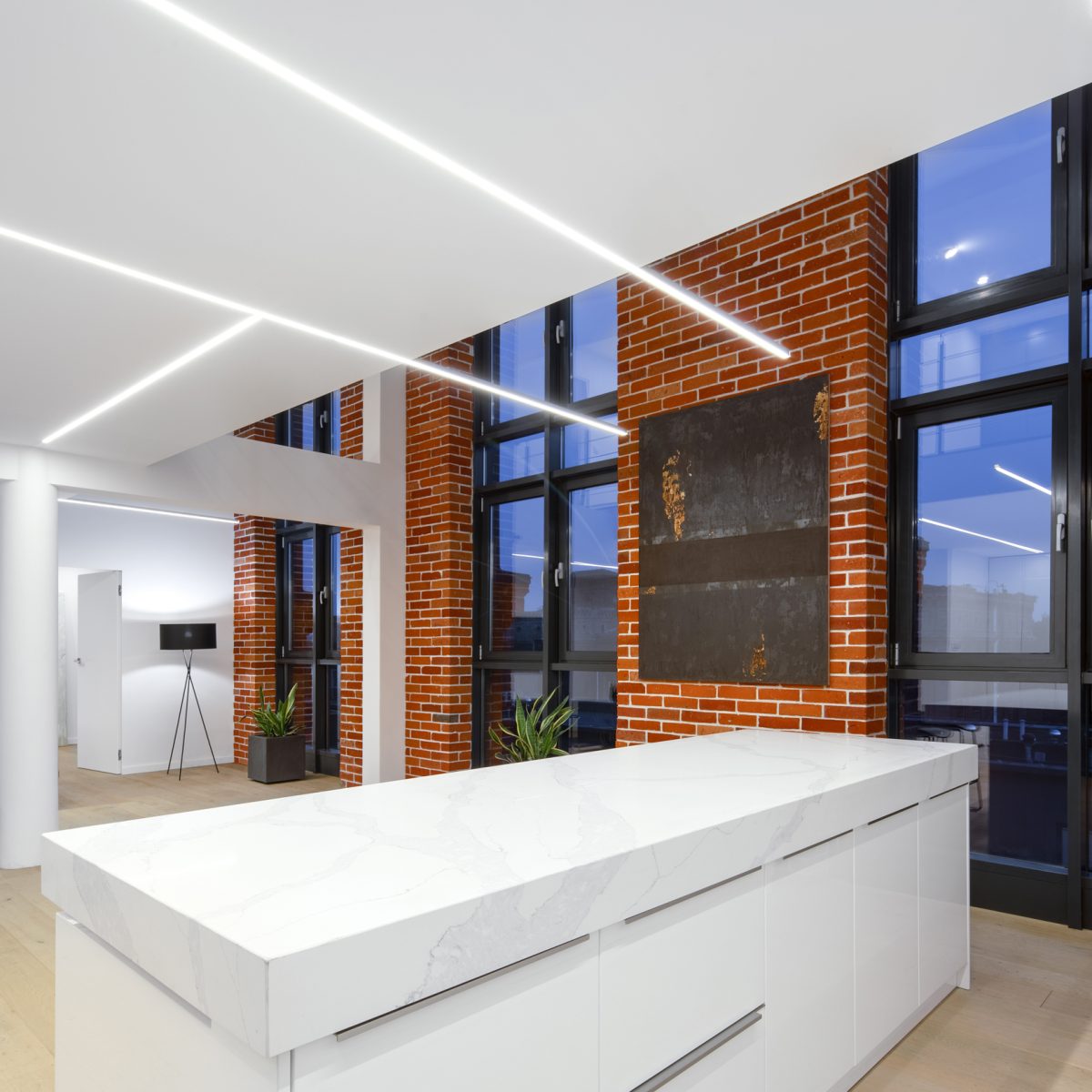 Loft apartment with led lighting