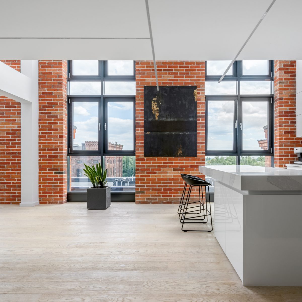 Spacious kitchen in loft apartment