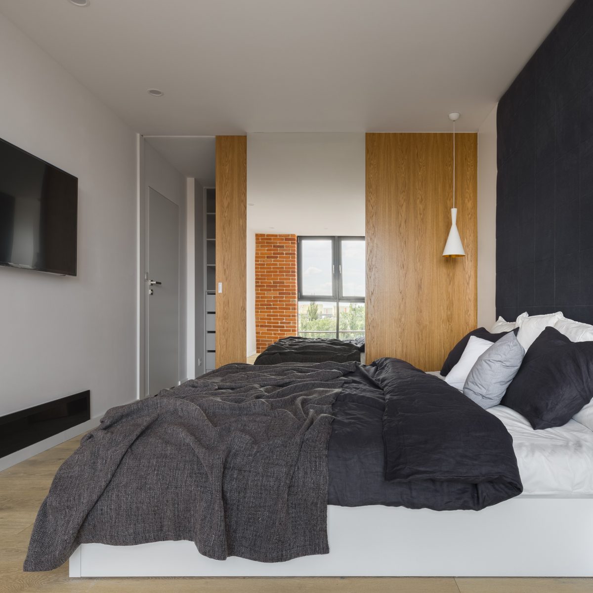 Simple bedroom with tv