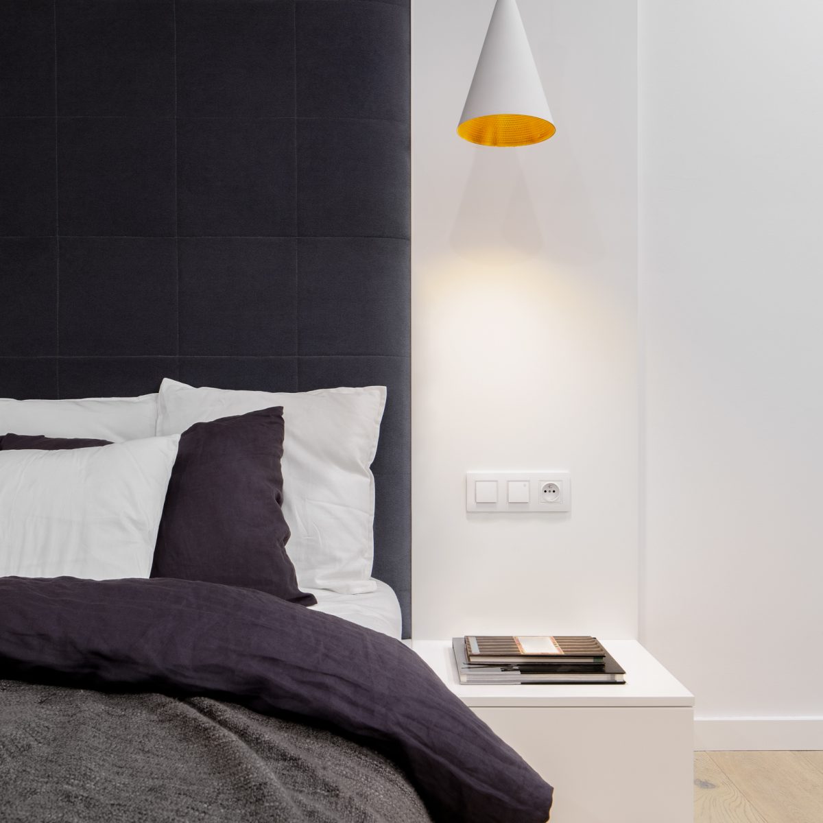 Bedroom with headboard wall