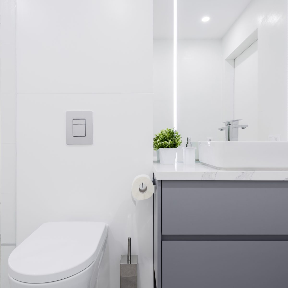 Small white bathroom